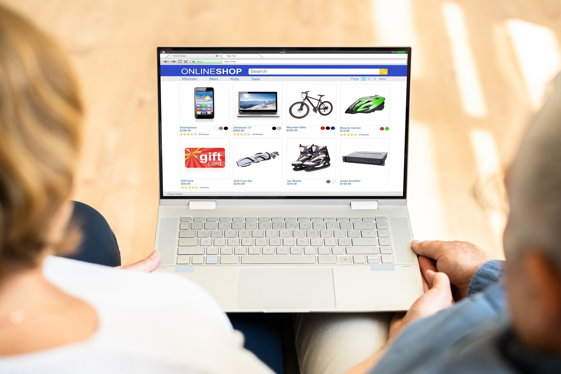 Shopansicht am Laptop | Curcuma Kapseln
