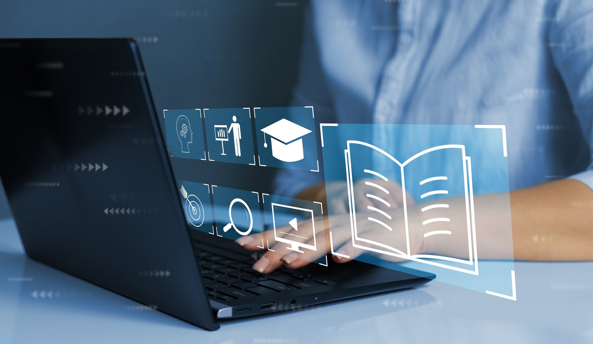 Online-Seminarumgebung mit Icons – Seminarverwaltung Software Vergleich