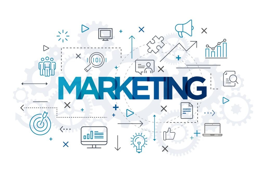 Marketinggrafik mit Symbolen | Ghostwriter Agentur
